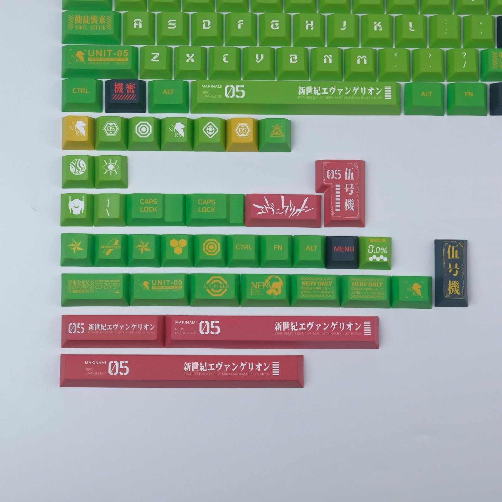 Eva Unit Evangelion Keycaps Set Anime Mari Makinami Keysium