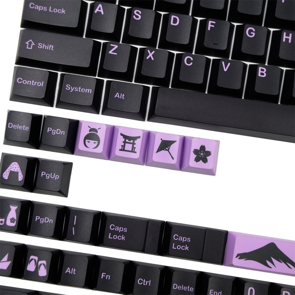 GMK Clone Lilac Keycaps Set Purple Black PBT - Keysium
