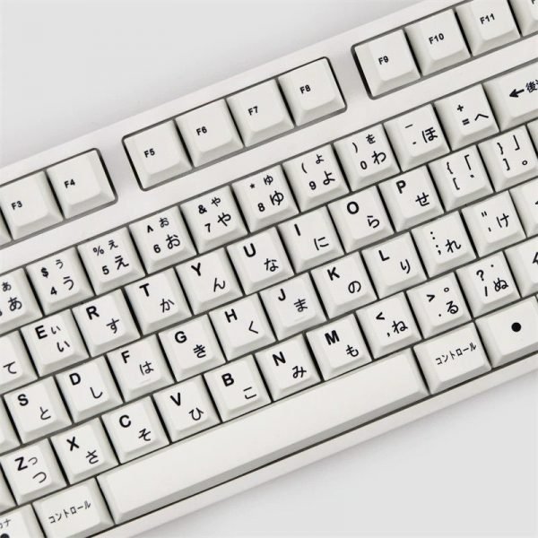 Minimalist Japanese Keycaps Set Cherry Blossom Black White - Keysium