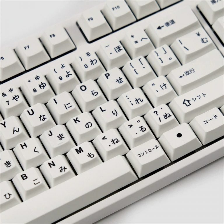 Minimalist Japanese Keycaps Set Cherry Blossom Black White - Keysium