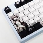 Backlit Arknights Keycaps Set Sexy Anime Girl Black White