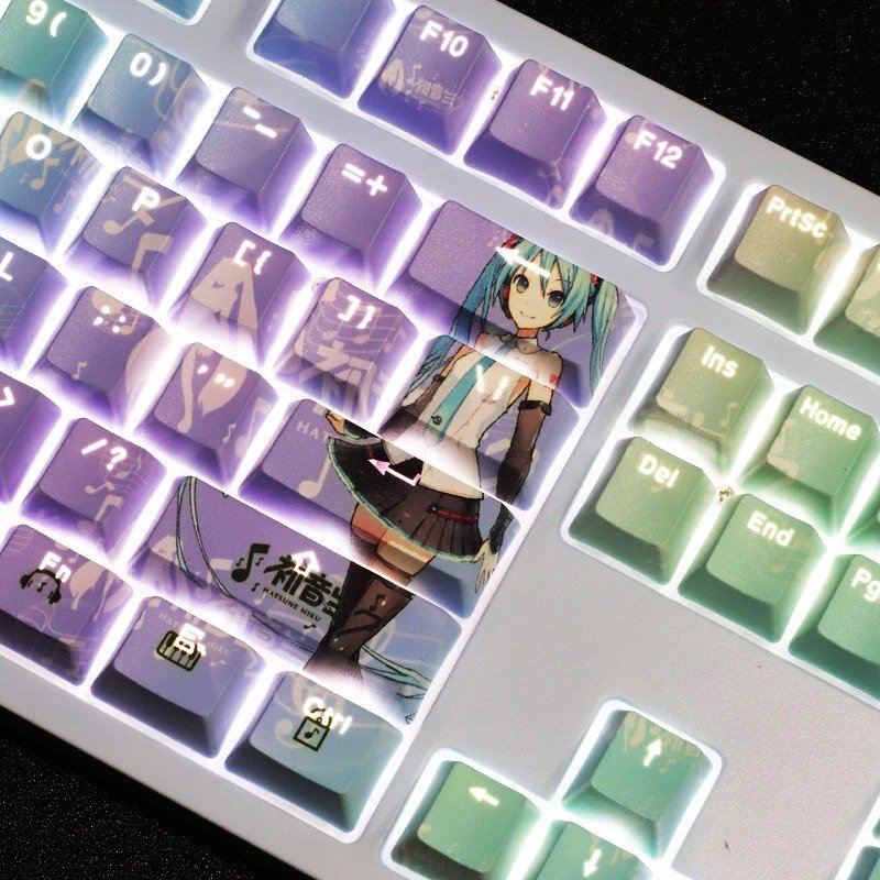 Backlit Hatsune Miku Keycaps Set Keysium