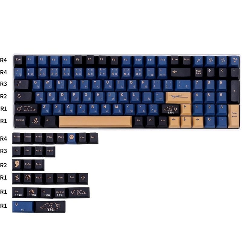Blue Samurai Keycaps Set