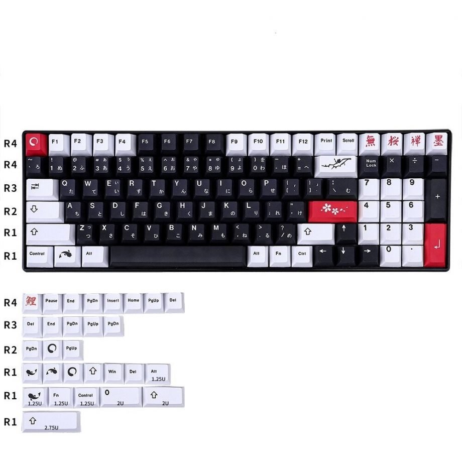 Koi Fish Sumi Keycaps Set Gmk Clone Nishikigoi Japanese - Keysium