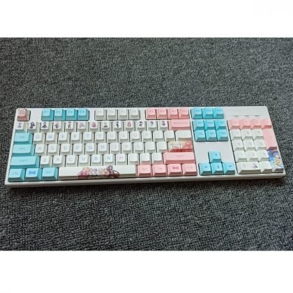 Cute Re:Zero Keycap Set Anime Girl Characters Pink White