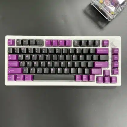 GMK Clone Black Lotus Keycap Set in Vibrant Purple PBT for Mechanical Keyboards