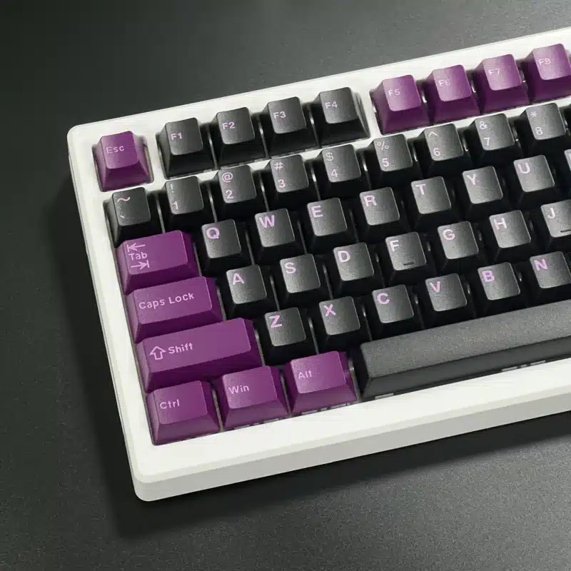 Durable Purple PBT GMK Clone Black Lotus Keycaps for Enhanced Typing Experience