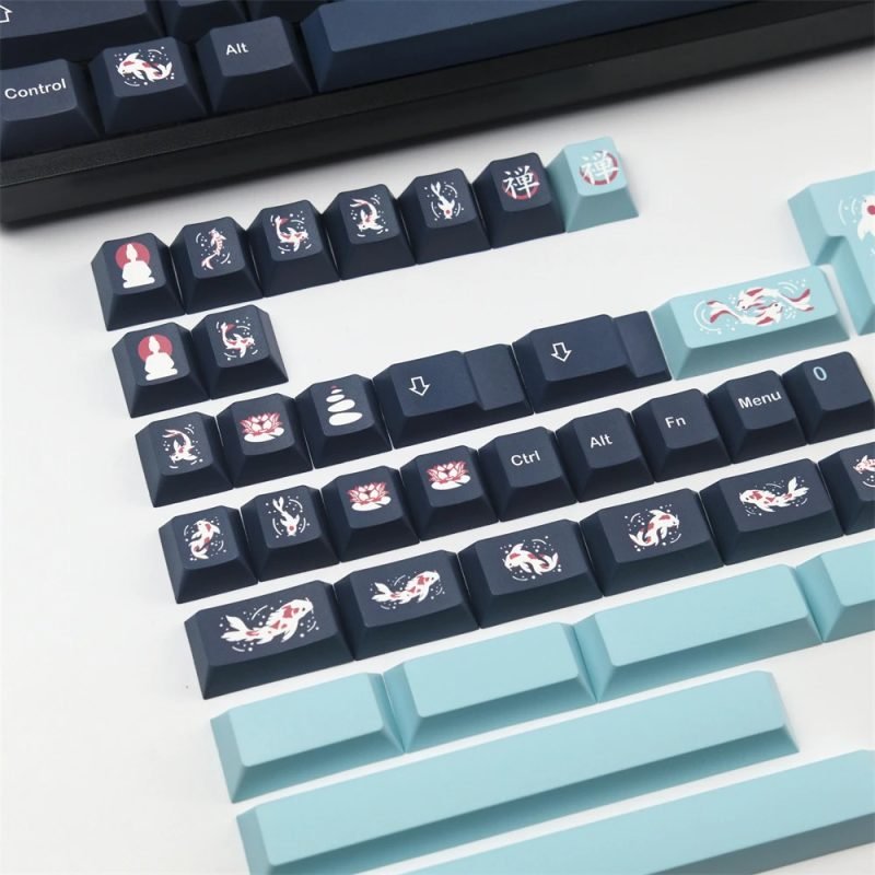 Japanese Koi Fish-Themed GMK Clone Zen Pond Keycaps for a Zen Look