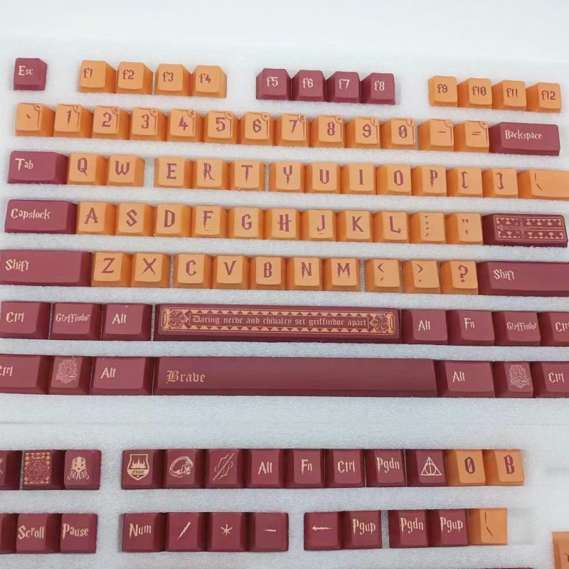 Hogwarts Red and Yellow Keycaps Set with Gryffindor Harry Potter Theme