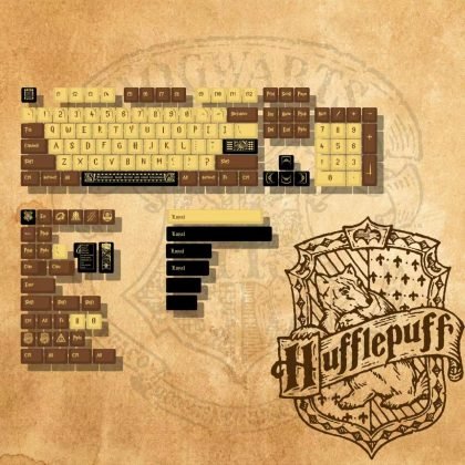 Custom Harry Potter Keycaps Celebrating Hufflepuff House and Hogwarts Aesthetics