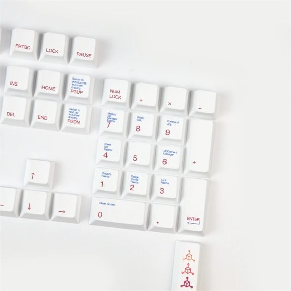 Minimalist AutoCAD Keycaps Set White Kawaii Engineer Keysium