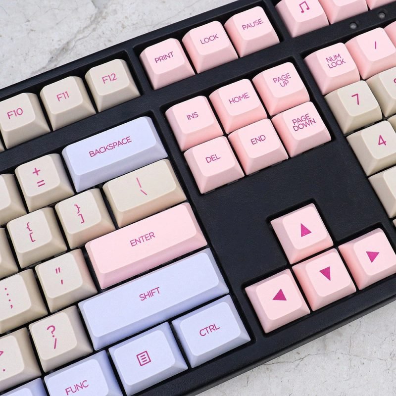 Soft Pastel Pink and Purple Minimalist Keycaps for DSA Profile Keyboard Enthusiasts