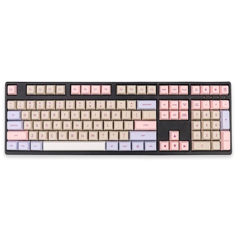 Adorable Pastel Pink and Purple Minimalist Keycaps with DSA Profile Design