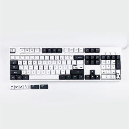 Stylish Nature Theme Keycaps Set Featuring Giraffe Design in Black and White