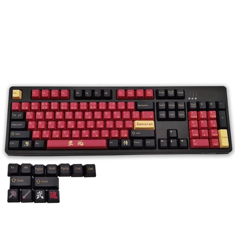Red Samurai Keycaps Set for gaming keyboards