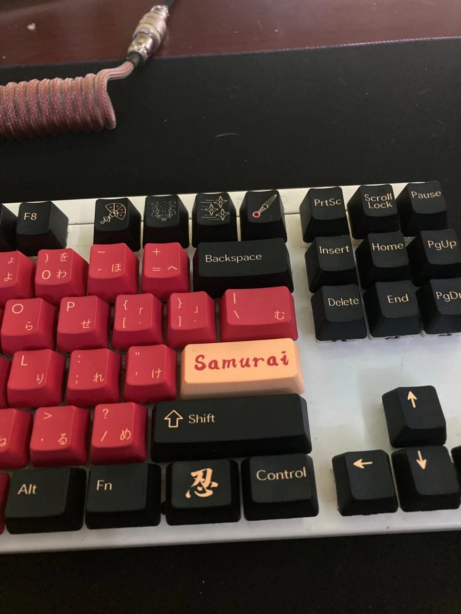 Backlit Samurai Keycaps GMK Clone Red Samurai Keycaps Set Japanese Warrior - Keysium