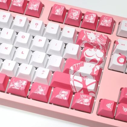 Pink White D.Va Overwatch Keycaps Set with Anime Cute Theme