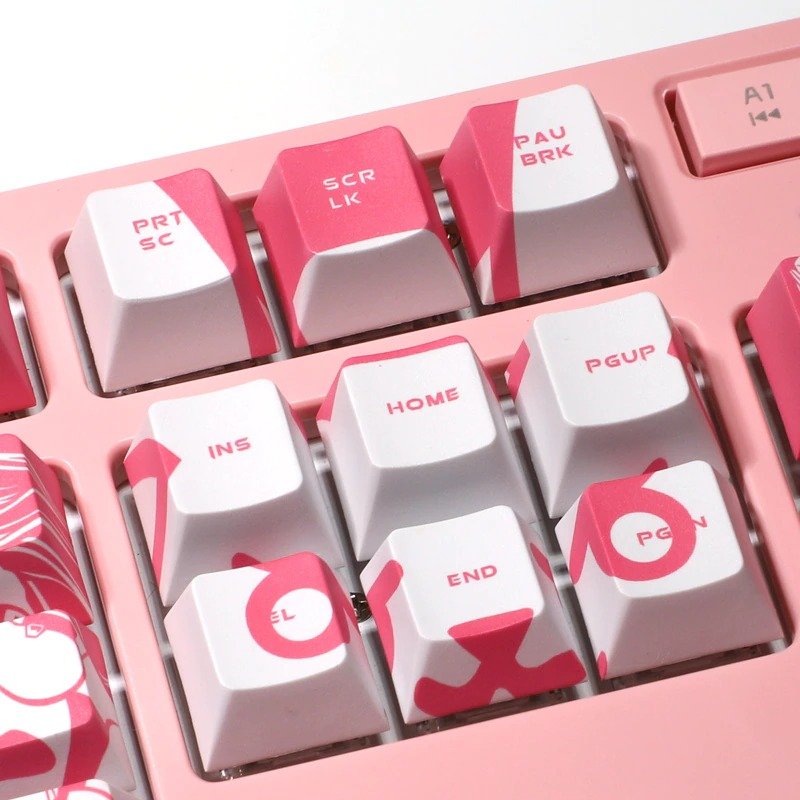 Unique Anime Cute D.Va Overwatch Pink White Keycaps for Keyboard Enthusiasts