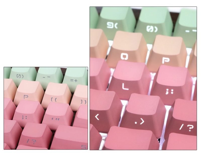 GMK Clone Keycaps featuring Pastel Gradient design