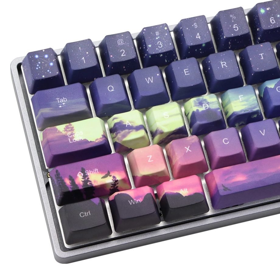 Sunset Starry Sky Keycaps Set Nature Theme Landscape - Keysium