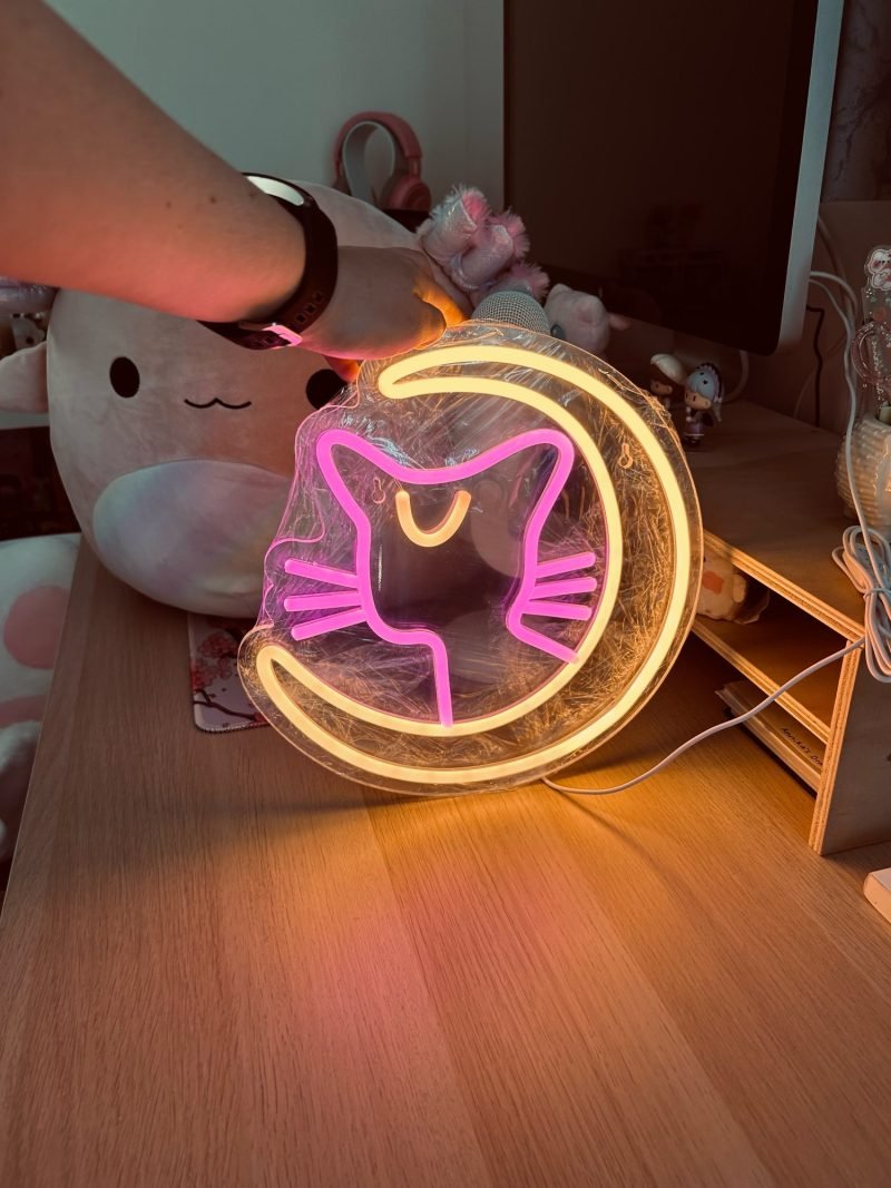 Luna Cat Moon Anime Neon Sign