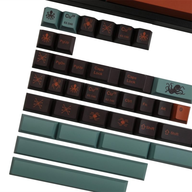 Unique GMK Clone Copper Inspired Brown Orange PBT Keycaps Set