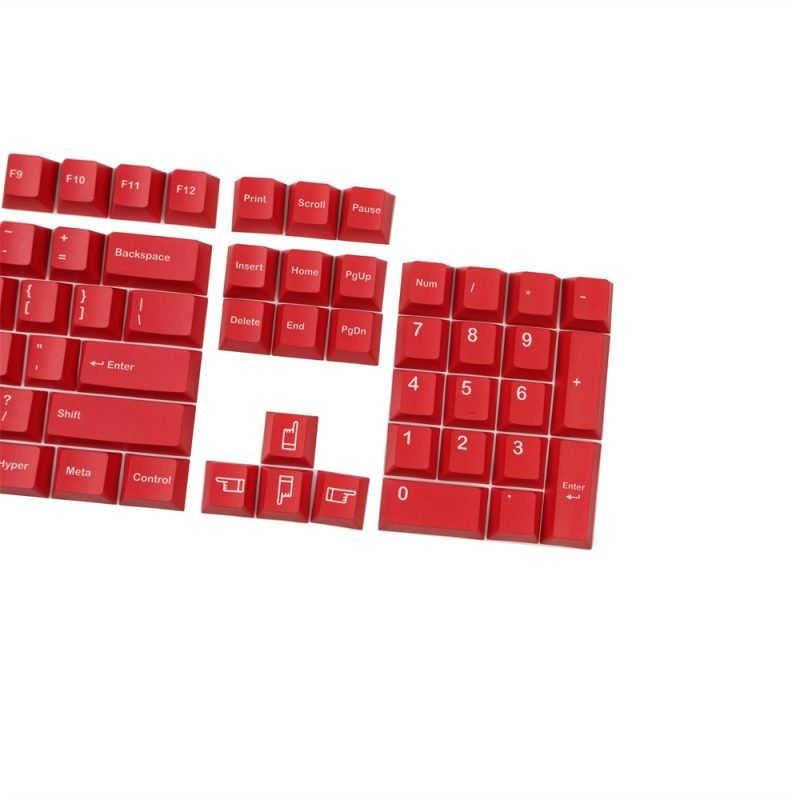 Red Keycaps Set with GMK Clone Crimson Cadet PBT Design