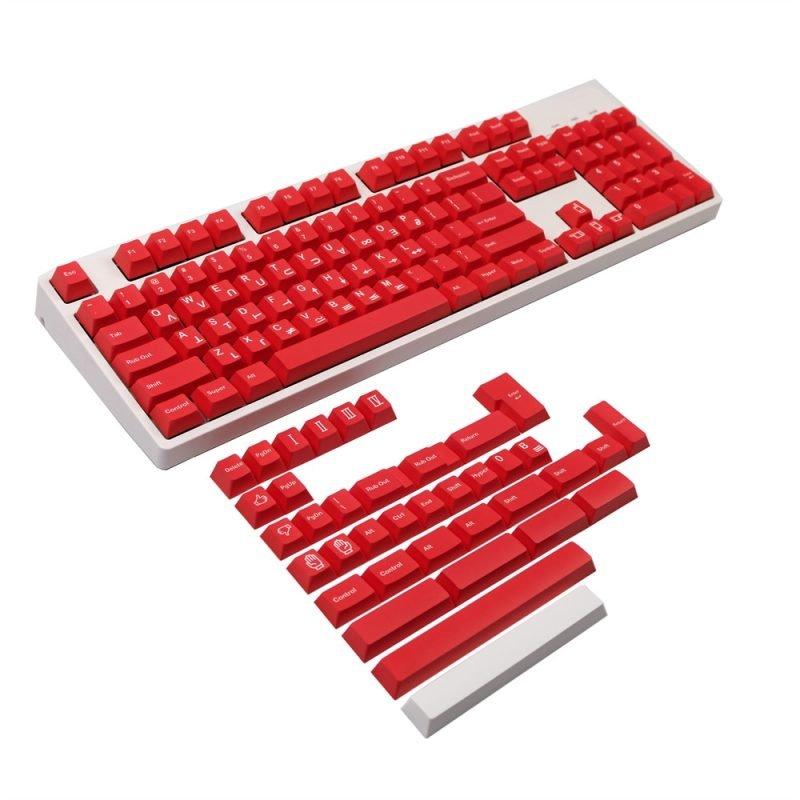 Red PBT Keycaps Featuring GMK Clone Crimson Cadet Design