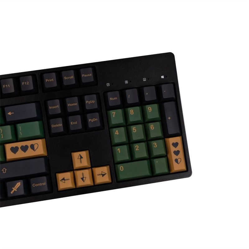 Unique GMK Clone Game Hero Inspired Green Brown PBT Keycaps Set