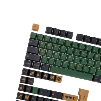 GMK Clone Game Hero Themed Keycaps Set in Green Brown PBT