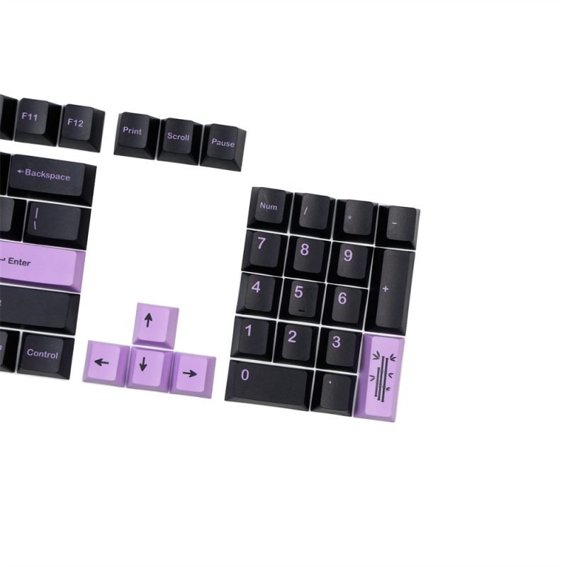 GMK Clone Lilac Art on Purple Black PBT Keycaps Set