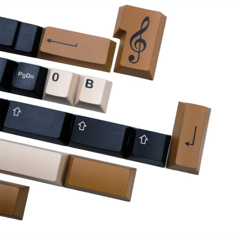GMK Clone Maestro Keycaps Set in Brown Black with Music Symbols