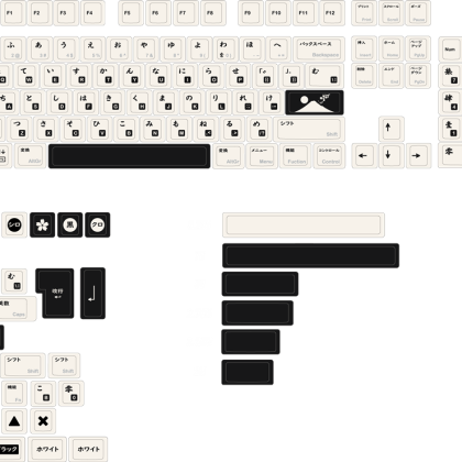 Japanese PBT Keycaps Set in Classic Black and White