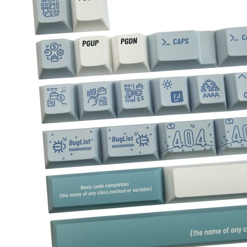 Programmer Coding Themed Keycaps Set in Computer White