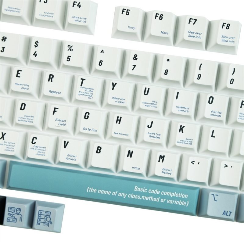 Computer White Keycaps Featuring Programmer Coding Design