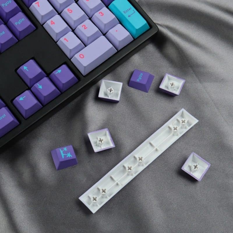 Vaporwave Keycaps Set with Aesthetic Music Art Meme Theme by GMK Clone