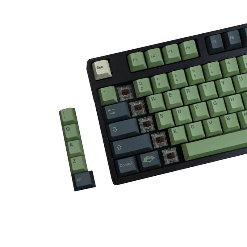 Green PBT Keycaps Set featuring GMK Clone Terra Theme