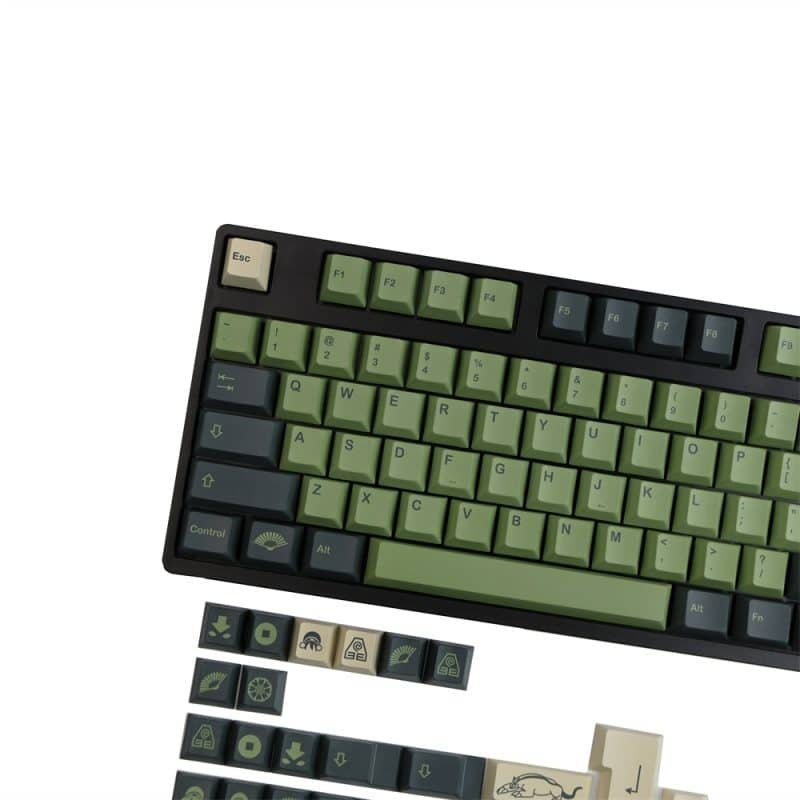 GMK Clone Terra Keycaps in Earth Green PBT Material