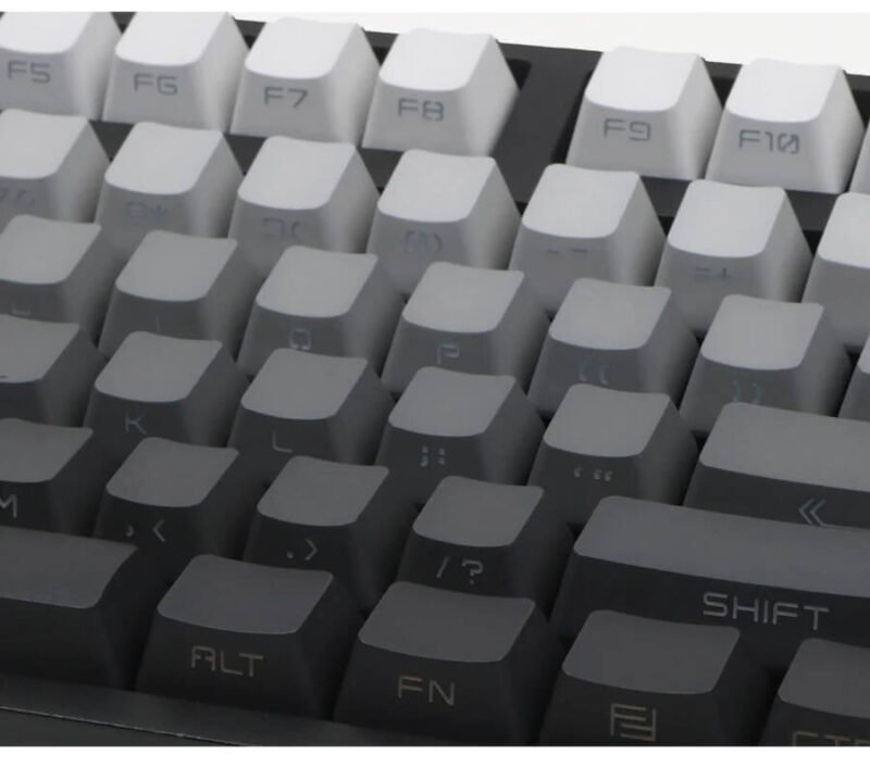 Sleek and Functional Light-Dark Grey Gradient Keycaps with Side Printing for Backlit Keyboards