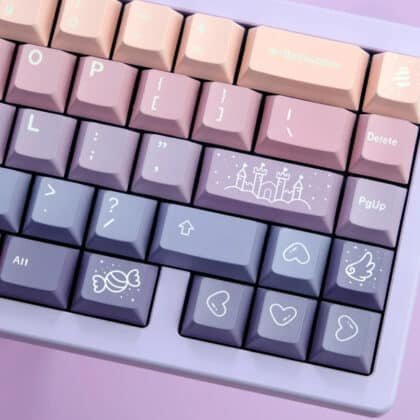 Kisaki Blue Archive themed keycaps set with pastel PBT material