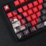 Azur Lane Game Keycaps Set Agir Red Black PBT