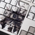 Backlit NieR Automata Game Keycaps Set Black White