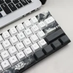 Black and White Lotus Flower Keycaps Set PBT