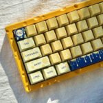 Cute Blue Cheese Keycaps Set Kawaii Yellow