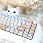 Cute Happy Cat Keycaps Set Pastel Kawaii PBT