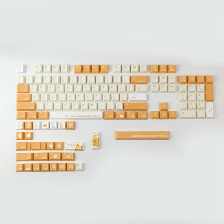 Cute Mango Keycaps Set Fruit Pomello PBT Orange - Keysium