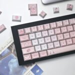 Cute Pink Bunny Rabbit Keycaps Set Kawaii PBT