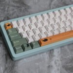 Cute Playful Kitten Cat Keycaps Set Green PBT