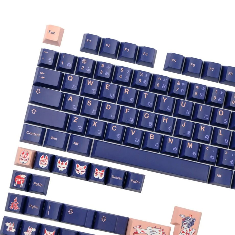 GMK Clone Kitsune Fox Keycaps Set Japanese Blue - Keysium