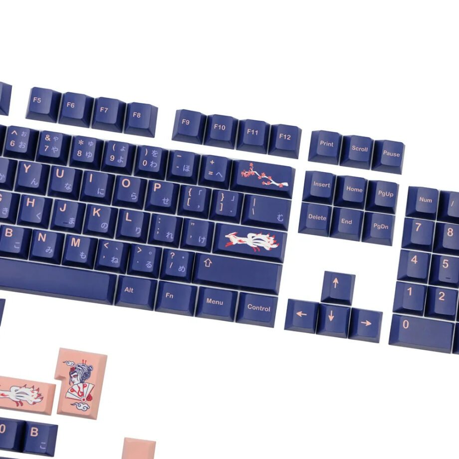 GMK Clone Kitsune Fox Keycaps Set Japanese Blue - Keysium